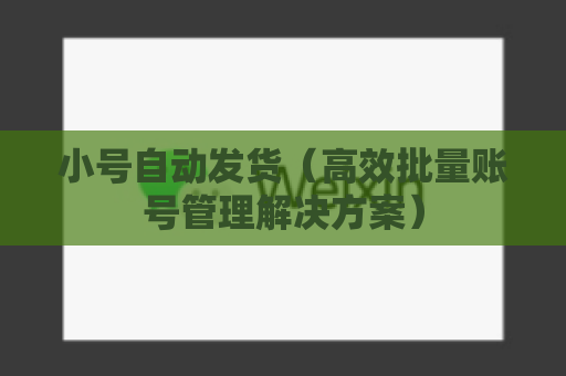 小号自动发货（高效批量账号管理解决方案）