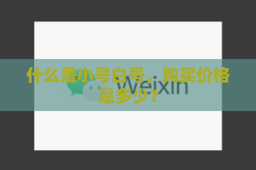 什么是小号白号，购买价格是多少？