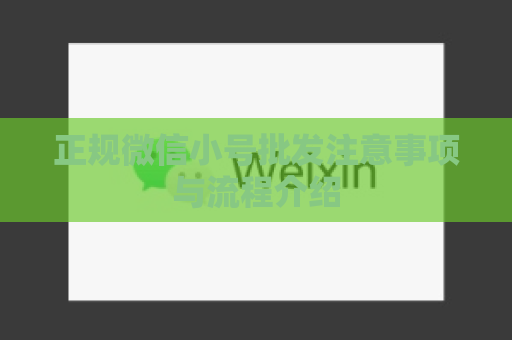 正规微信小号批发注意事项与流程介绍