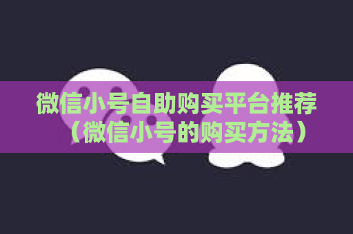 微信小号自助购买平台推荐（微信小号的购买方法）